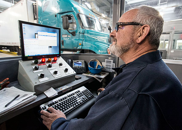 A man work with computer