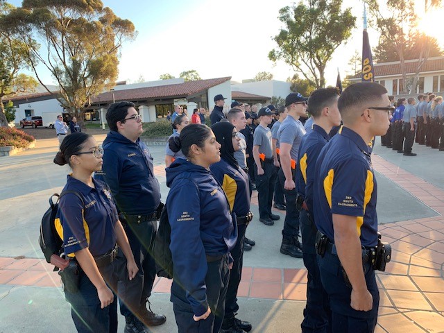 South Sacramento Explorers at attention